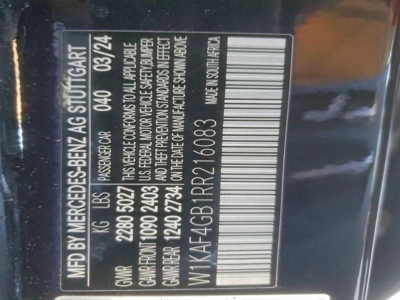 99181735 :رقم المزاد ، W1KAF4GB1RR216083 vin ، 2024 Mercedes-benz C 300 مزاد بيع