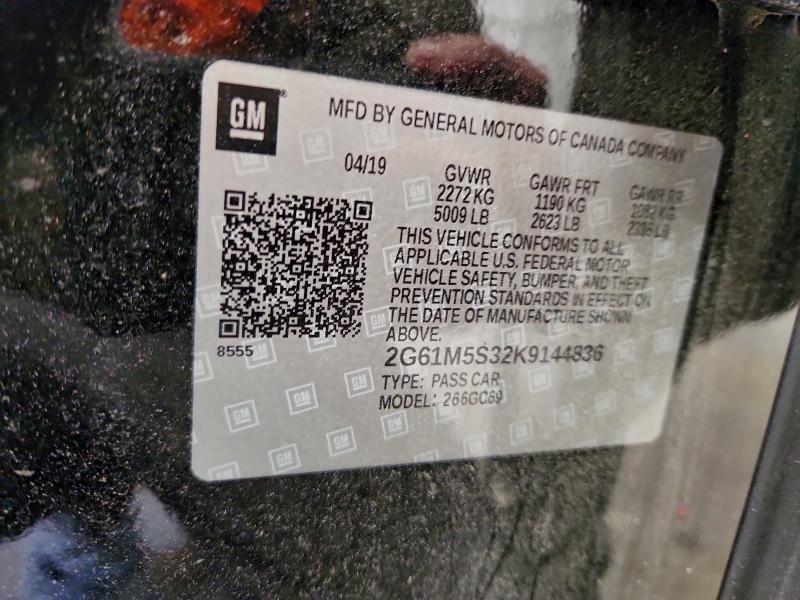Aukcja sprzedaży 2019 Cadillac Xts, vin: 2G61M5S32K9144836, numer aukcji: 96045615