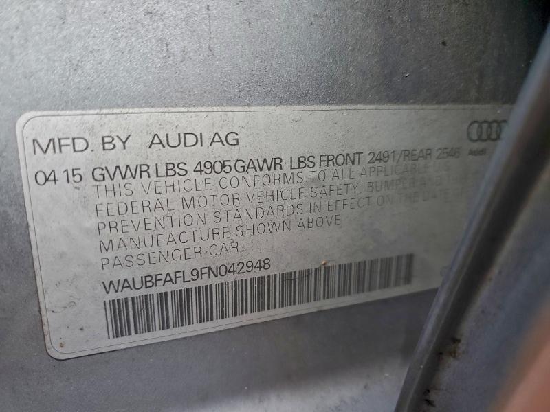94811035 :رقم المزاد ، WAUBFAFL9FN042948 vin ، 2015 Audi A4 مزاد بيع