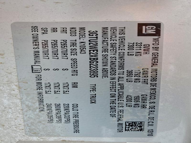 Продажа на аукционе авто 2011 Gmc Sierra K15, vin: 3GTU2WE2XBG223895, номер лота: 95954405