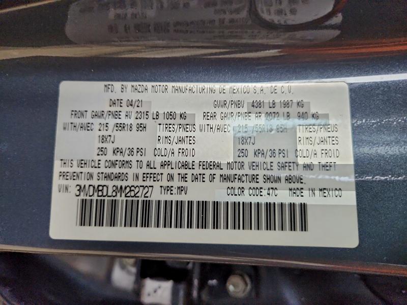 98373575 :رقم المزاد ، 3MVDMBDL8MM262727 vin ، 2021 Mazda Cx-30 Prem مزاد بيع