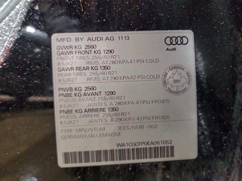 Продаж на аукціоні авто 2014 Audi Sq5, vin: WA1CGCFP0EA061052, номер лоту: 96898135