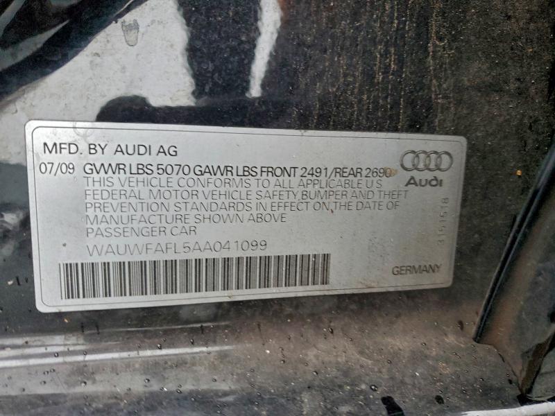95189265 :رقم المزاد ، WAUWFAFL5AA041099 vin ، 2010 Audi A4 مزاد بيع