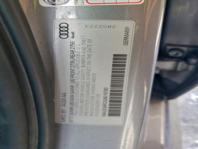 95158055 :رقم المزاد ، WAUG3AFCXJN018780 vin ، 2018 Audi A6 مزاد بيع