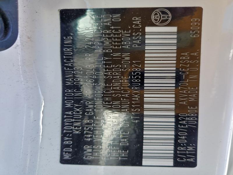 Продаж на аукціоні авто 2024 Toyota Camry, vin: 4T1S11AKXRU855821, номер лоту: 97986525