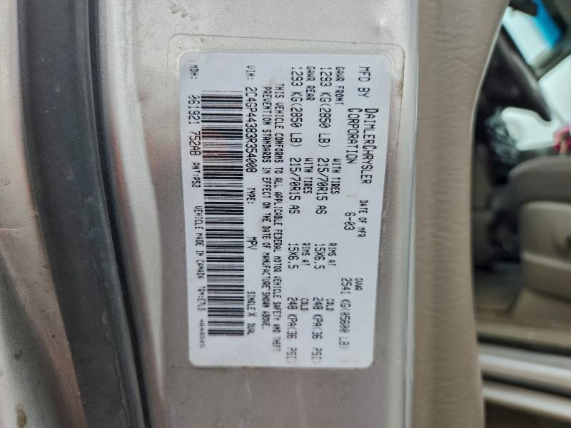 94497435 :رقم المزاد ، 2C4GP44383R354008 vin ، 2003 Chrysler Town & Country مزاد بيع