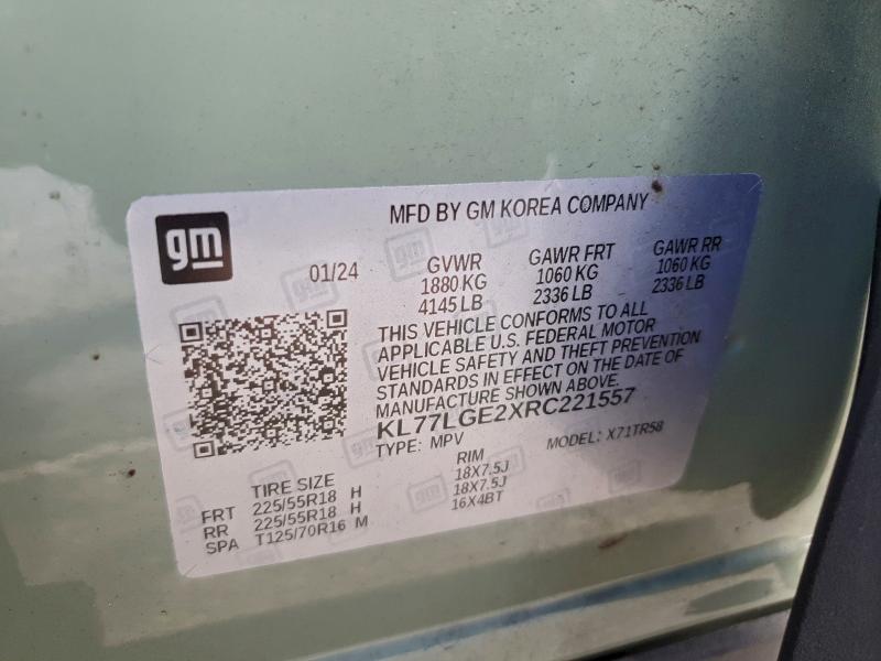 Продаж на аукціоні авто 2024 Chevrolet Trax, vin: KL77LGE2XRC221557, номер лоту: 97502315