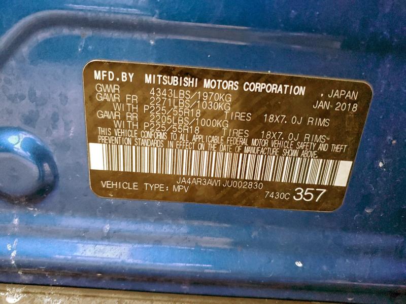 Продаж на аукціоні авто 2018 Mitsubishi Outlander Sport, vin: JA4AR3AW1JU002830, номер лоту: 95746975