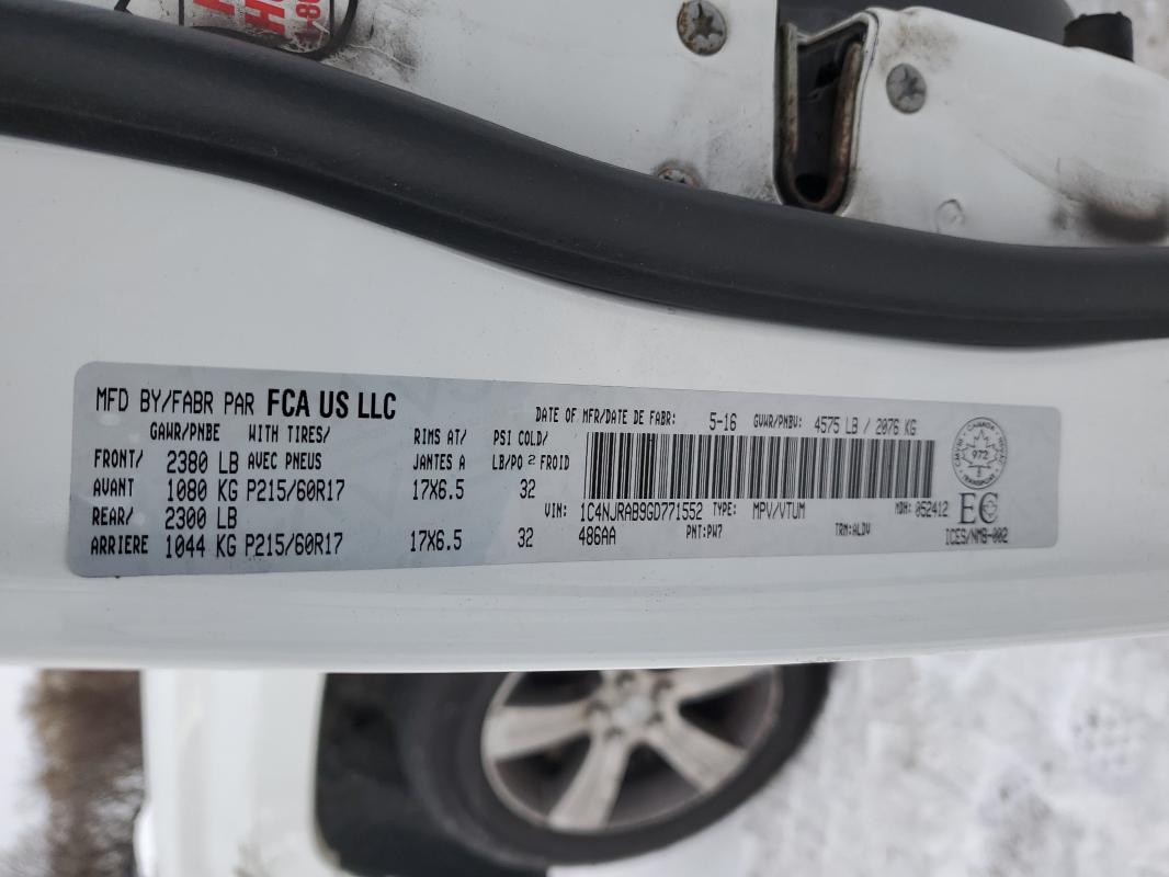 95391055 :رقم المزاد ، 1C4NJRAB9GD771552 vin ، 2016 Jeep Patriot مزاد بيع