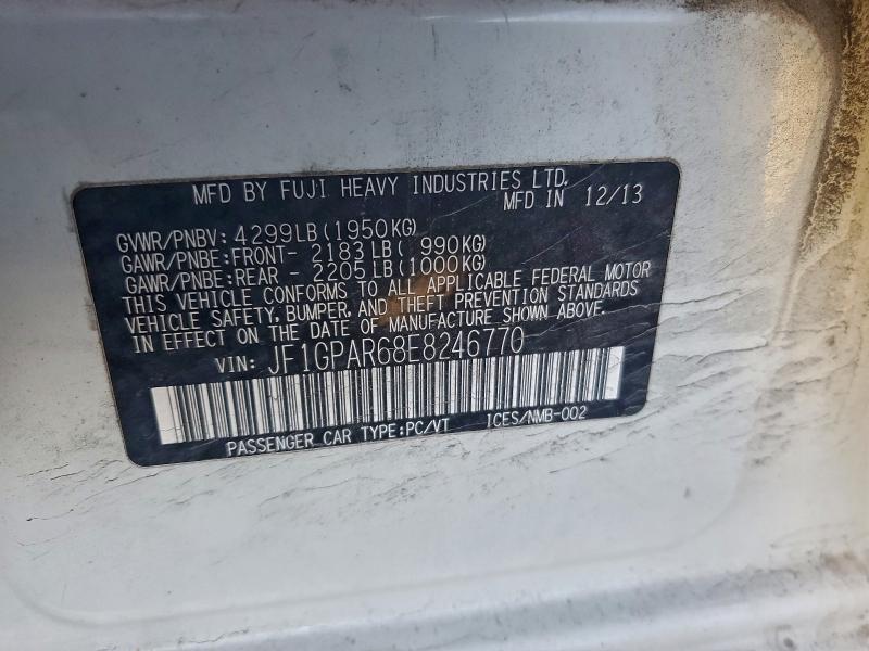 Aukcja sprzedaży 2014 Subaru Impreza, vin: JF1GPAR68E8246770, numer aukcji: 96189295