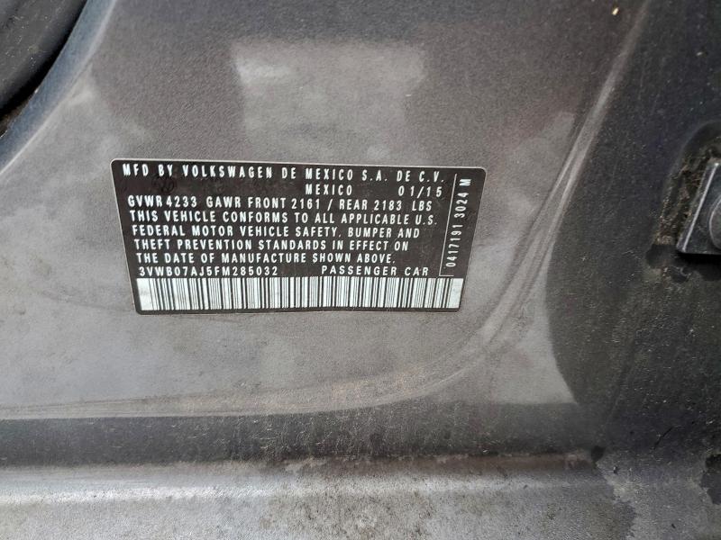95532945 :رقم المزاد ، 3VWB07AJ5FM285032 vin ، 2015 Volkswagen Jetta مزاد بيع