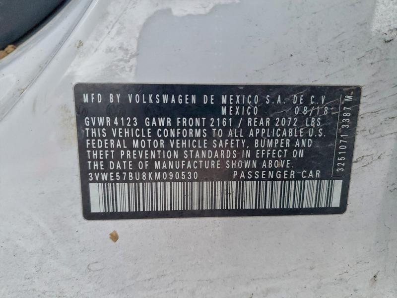Продаж на аукціоні авто 2019 Volkswagen Jetta, vin: 3VWE57BU8KM090530, номер лоту: 94952795