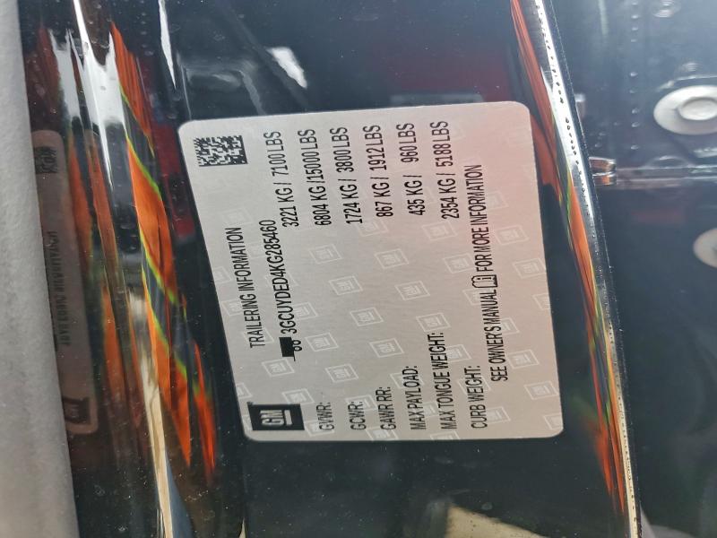 93172715 :رقم المزاد ، 3GCUYDED4KG285460 vin ، 2019 Chevrolet Silverado مزاد بيع