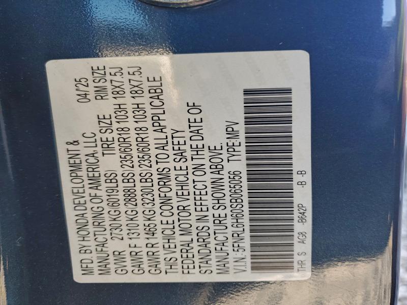 2025 Honda Odyssey მანქანა იყიდება აუქციონზე, vin: 5FNRL6H60SB065056, აუქციონის ნომერი: 96188215
