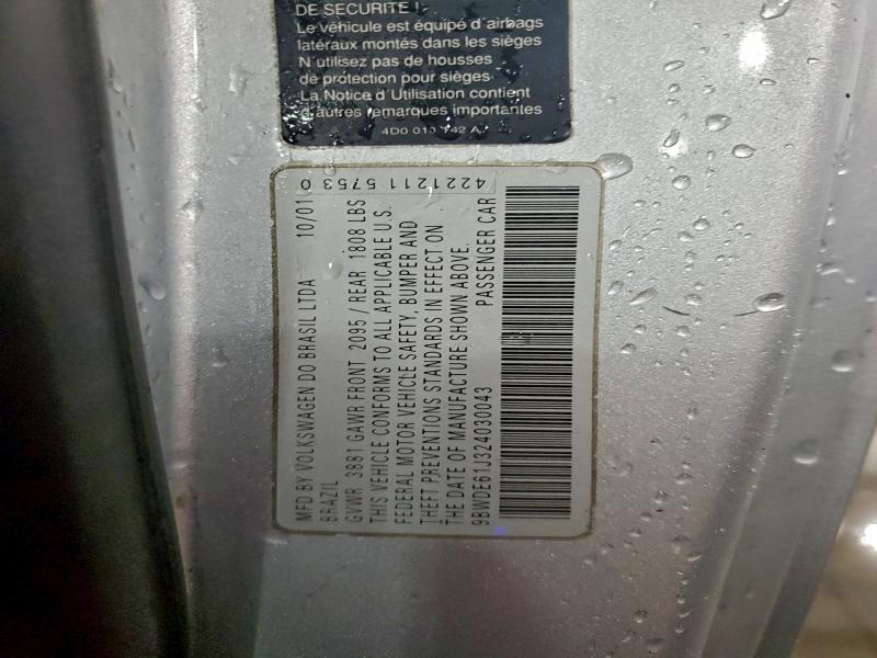 Aukcja sprzedaży 2002 Volkswagen Gti, vin: 9BWDE61J324030043, numer aukcji: 95493095