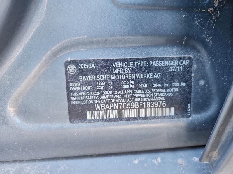 97017385 :رقم المزاد ، WBAPN7C59BF183976 vin ، 2011 Bmw 335 D مزاد بيع