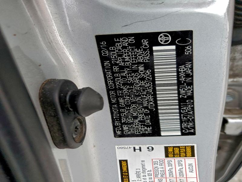 Продаж на аукціоні авто 2016 Toyota Prius, vin: JTDKARFU4G3512096, номер лоту: 97850545