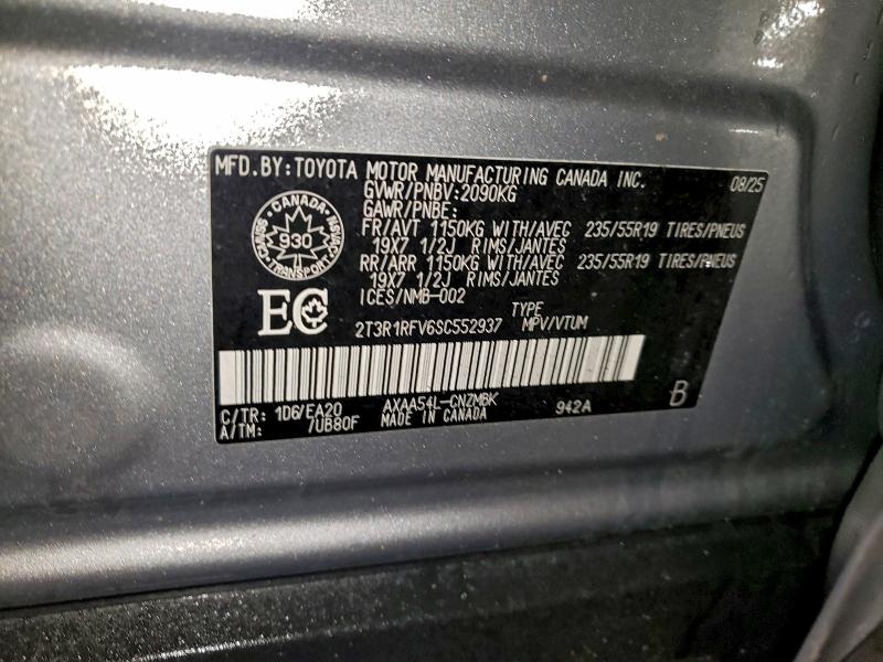 Продажа на аукционе авто 2025 Toyota Rav4, vin: 2T3R1RFV6SC552937, номер лота: 96478455