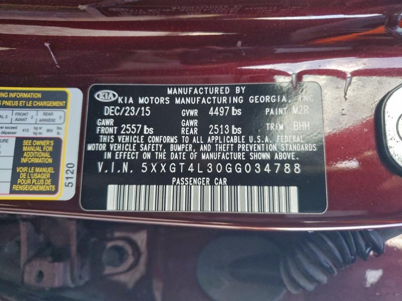Продажа на аукционе авто 2016 Kia Optima Lx, vin: 5XXGT4L30GG034788, номер лота: 95123945
