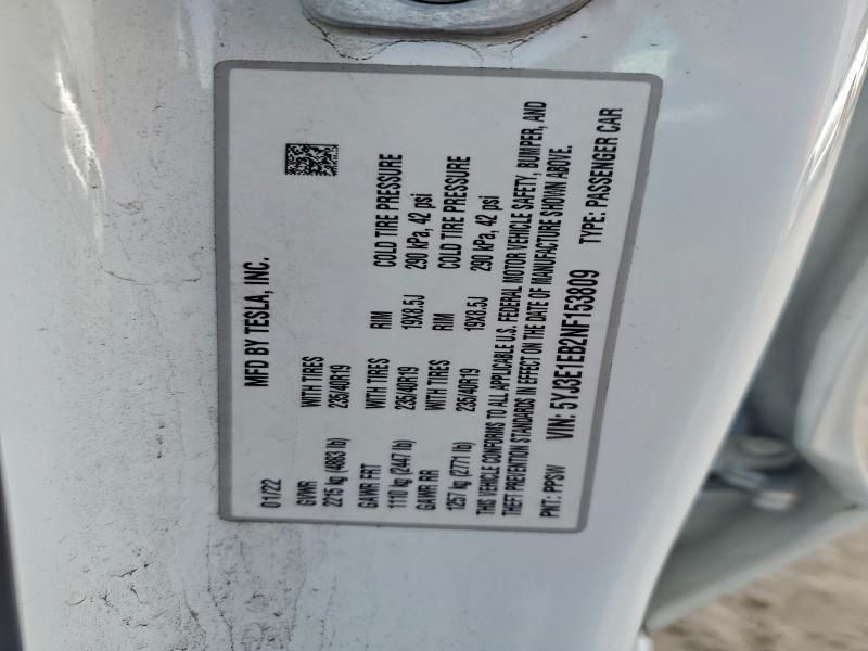 Продажа на аукционе авто 2022 Tesla Model 3, vin: 5YJ3E1EB2NF153809, номер лота: 95848105