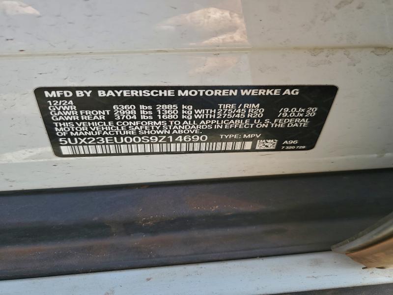 2025 Bmw X5 Xdrive4 მანქანა იყიდება აუქციონზე, vin: 5UX23EU00S9Z14690, აუქციონის ნომერი: 95633165