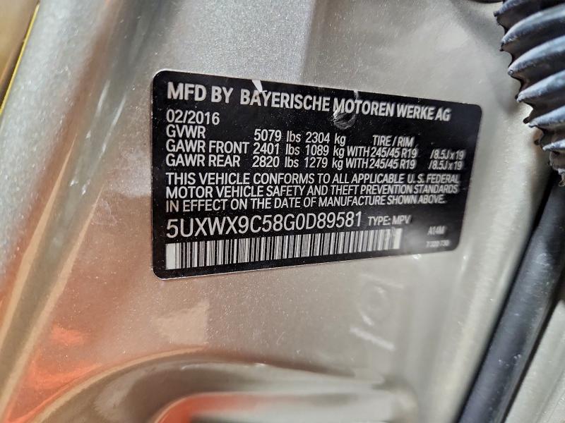 Продаж на аукціоні авто 2016 Bmw X3, vin: 5UXWX9C58G0D89581, номер лоту: 97155975