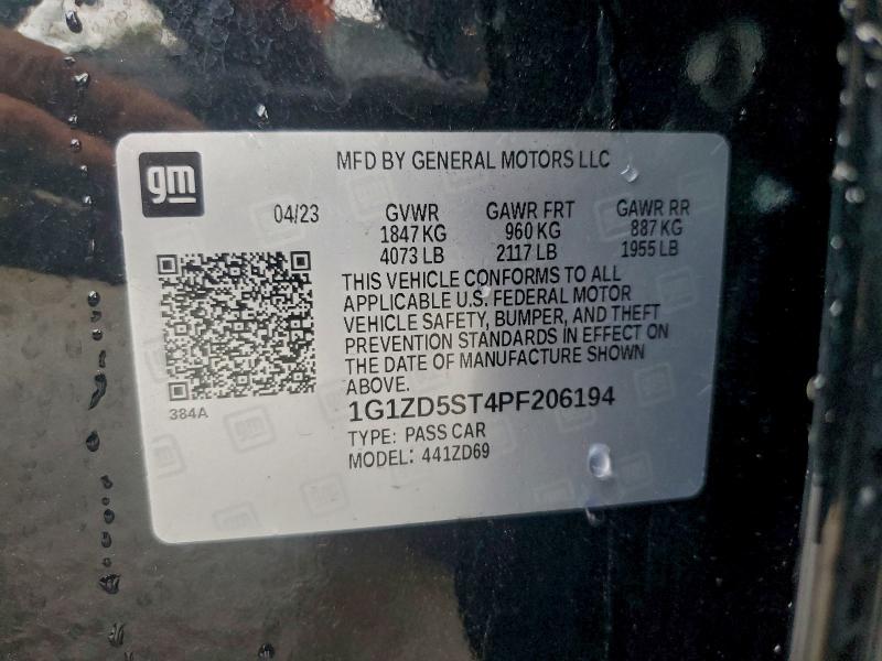 98383665 :رقم المزاد ، 1G1ZD5ST4PF206194 vin ، 2023 Chevrolet Malibu Lt مزاد بيع