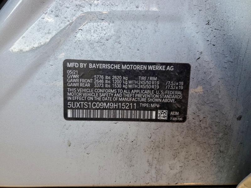 Aukcja sprzedaży 2021 Bmw X3 Xdrive3, vin: 5UXTS1C09M9H15211, numer aukcji: 95178165