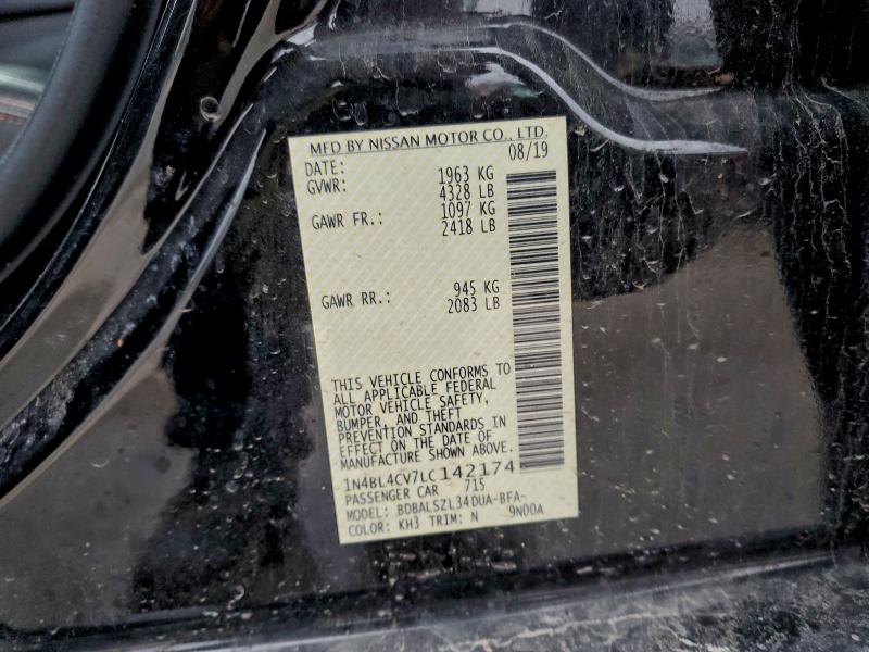 95179785 :رقم المزاد ، 1N4BL4CV7LC142174 vin ، 2020 Nissan Altima مزاد بيع