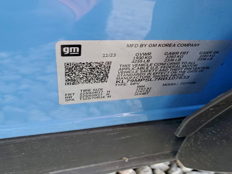2024 Chevrolet Trailblaze მანქანა იყიდება აუქციონზე, vin: KL79MPSL7RB107833, აუქციონის ნომერი: 72273915
