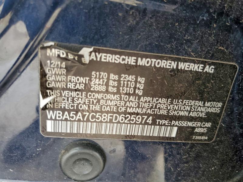 2015 Bmw 528 Xi მანქანა იყიდება აუქციონზე, vin: WBA5A7C58FD625974, აუქციონის ნომერი: 96799145