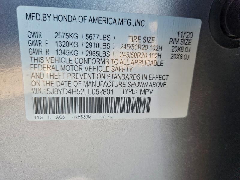 Продажа на аукционе авто 2020 Acura Mdx Techno, vin: 5J8YD4H52LL052801, номер лота: 95950625
