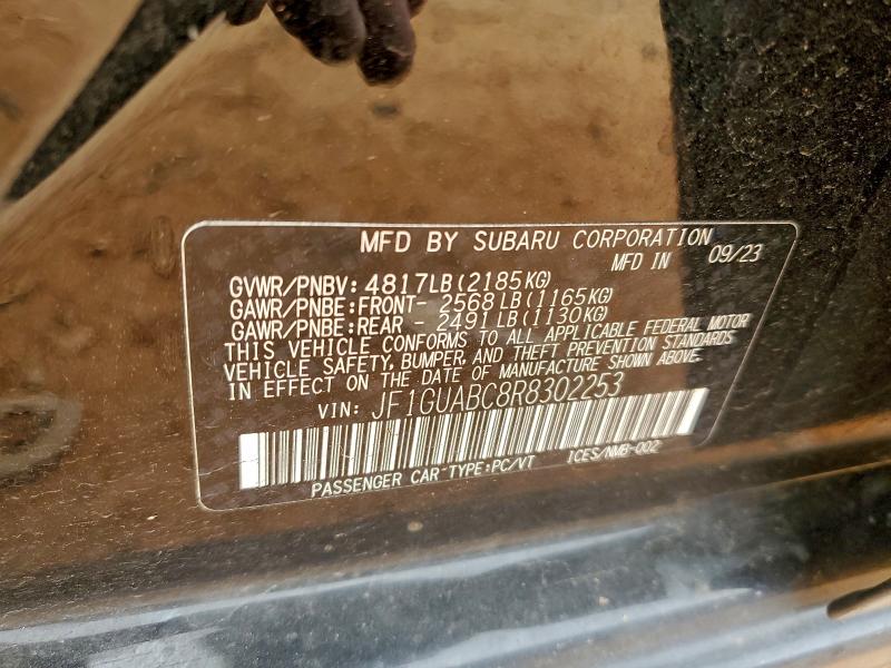 Продажа на аукционе авто 2024 Subaru Impreza, vin: JF1GUABC8R8302253, номер лота: 97098345