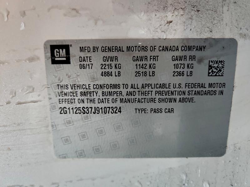 Aukcja sprzedaży 2018 Chevrolet Impala Pre, vin: 2G1125S37J9107324, numer aukcji: 93619465