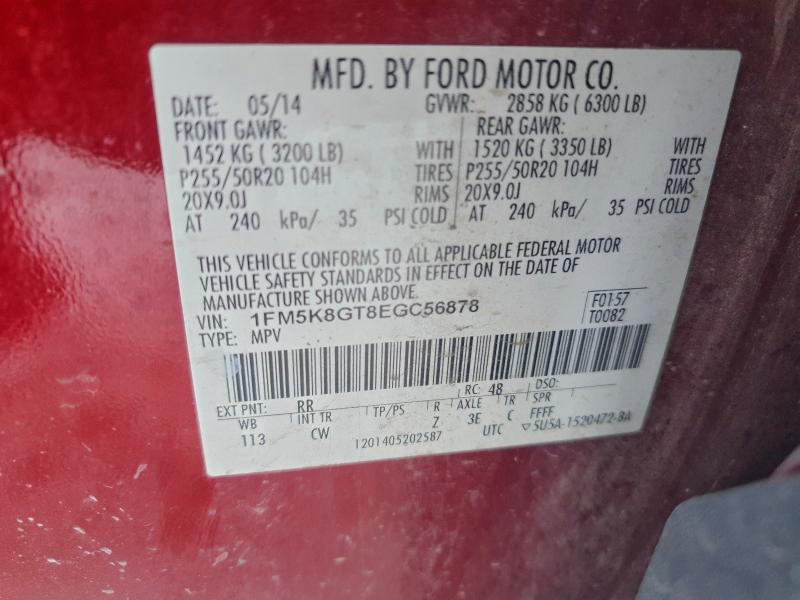 Aukcja sprzedaży 2014 Ford Explorer, vin: 1FM5K8GT8EGC56878, numer aukcji: 94485045