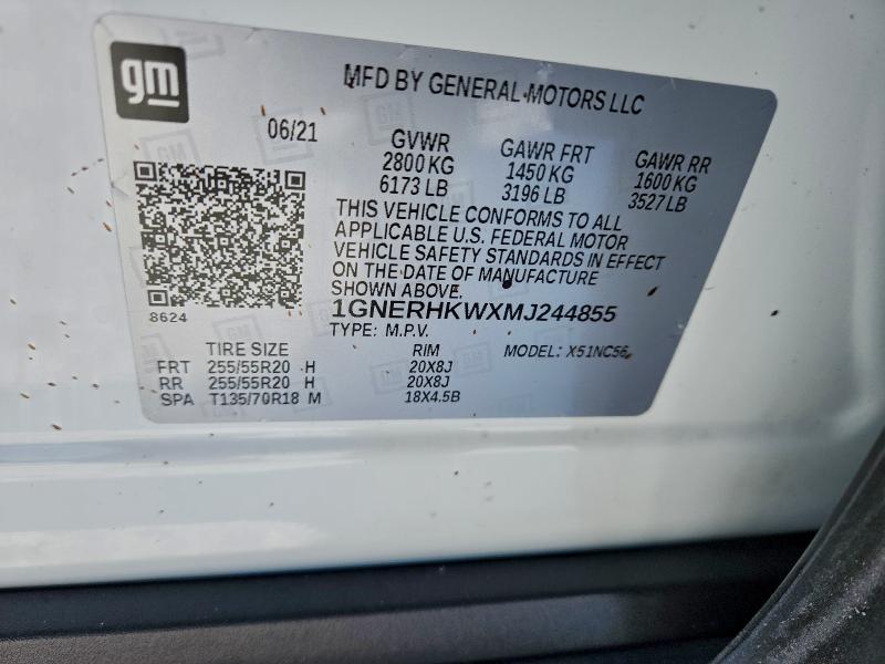 96955855 :رقم المزاد ، 1GNERHKWXMJ244855 vin ، 2021 Chevrolet Traverse L مزاد بيع