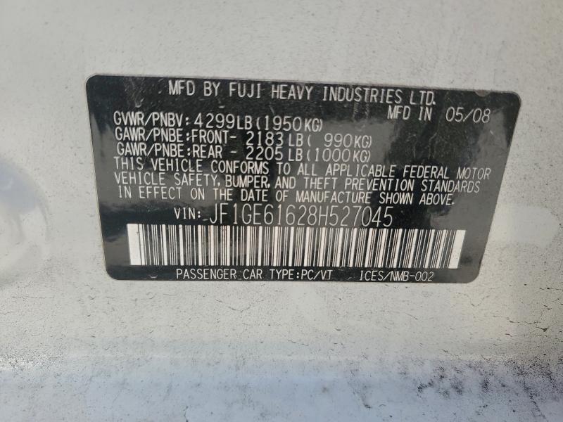 2008 Subaru Impreza 2. მანქანა იყიდება აუქციონზე, vin: JF1GE61628H527045, აუქციონის ნომერი: 95778935