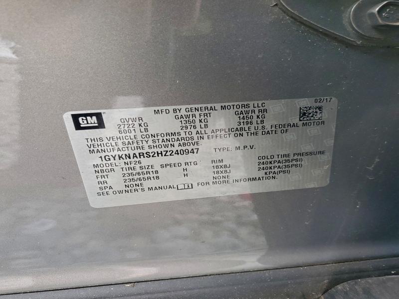 Продаж на аукціоні авто 2017 Cadillac Xt5, vin: 1GYKNARS2HZ240947, номер лоту: 79765305
