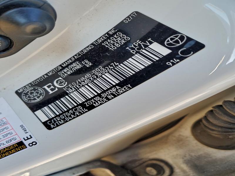 2018 Toyota C-hr მანქანა იყიდება აუქციონზე, vin: NMTKHMBX9JR002474, აუქციონის ნომერი: 96130085