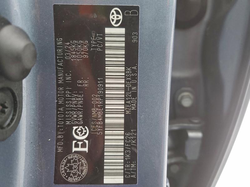 Aukcja sprzedaży 2024 Toyota Corolla, vin: 5YFB4MBE1RP190911, numer aukcji: 97520055