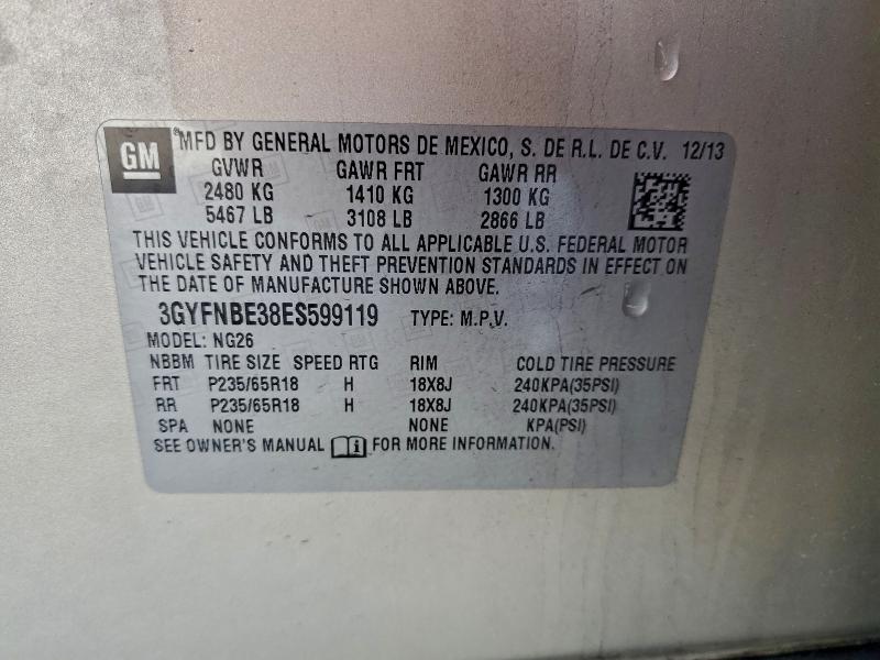 Продаж на аукціоні авто 2014 Cadillac Srx, vin: 3GYFNBE38ES599119, номер лоту: 97904045