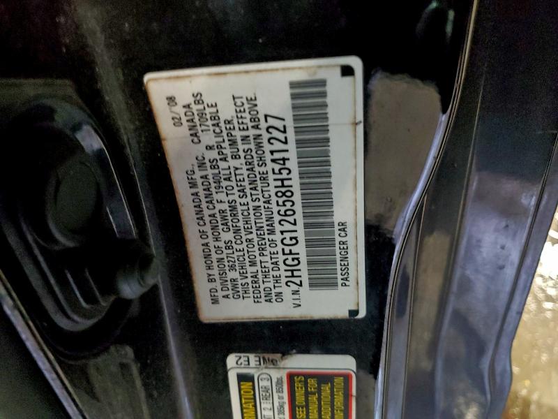 Aukcja sprzedaży 2008 Honda Civic Lx, vin: 2HGFG12658H541227, numer aukcji: 95390795