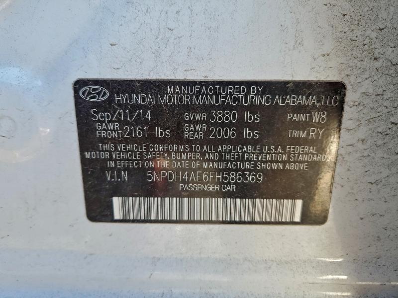 Продажа на аукционе авто 2015 Hyundai Elantra Se, vin: 5NPDH4AE6FH586369, номер лота: 98582225