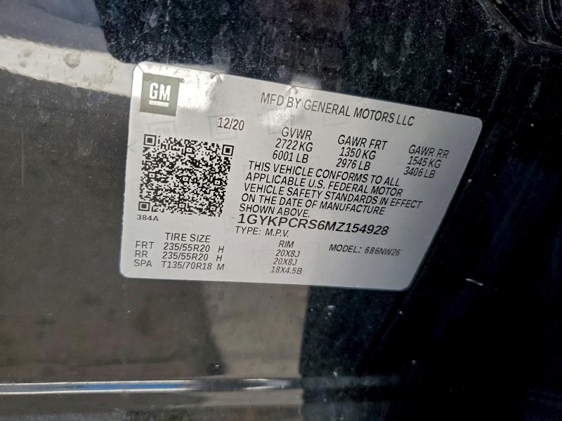 2021 Cadillac Xt6 Premiu მანქანა იყიდება აუქციონზე, vin: 1GYKPCRS6MZ154928, აუქციონის ნომერი: 97494875