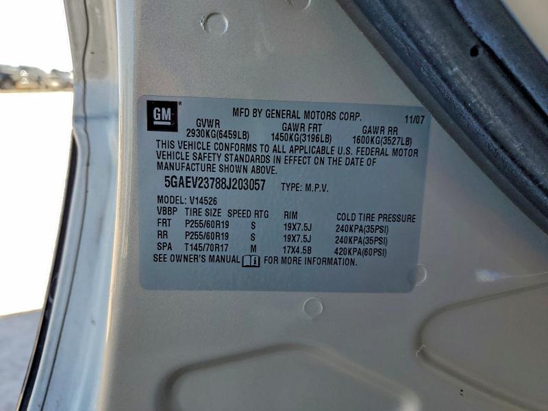 2008 Buick Enclave Cx მანქანა იყიდება აუქციონზე, vin: 5GAEV23788J203057, აუქციონის ნომერი: 95393145