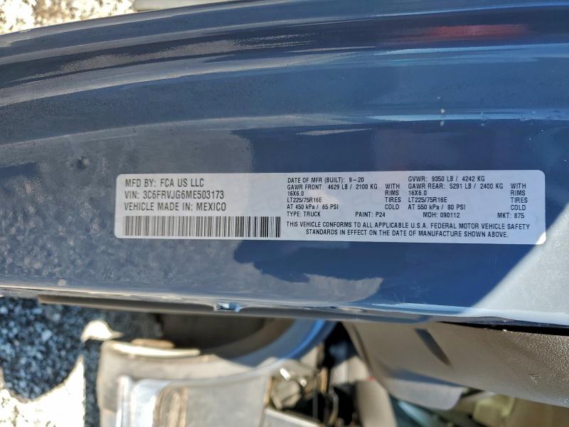 Aukcja sprzedaży 2021 Ram Promaster 3500, vin: 3C6FRVJG6ME503173, numer aukcji: 90797705