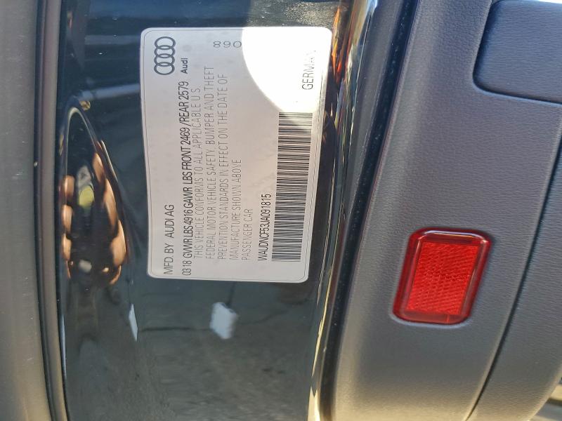2018 Audi A5 მანქანა იყიდება აუქციონზე, vin: WAUDNCF53JA091815, აუქციონის ნომერი: 98021785