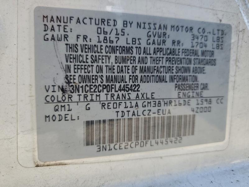 Продажа на аукционе авто 2015 Nissan Versa Note, vin: 3N1CE2CP0FL445422, номер лота: 96572505