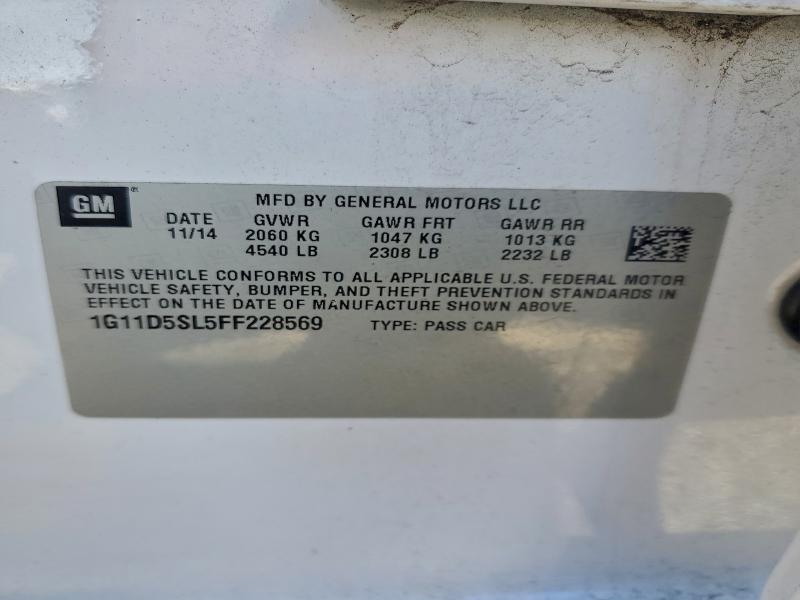 2015 Chevrolet Malibu მანქანა იყიდება აუქციონზე, vin: 1G11D5SL5FF228569, აუქციონის ნომერი: 95896925