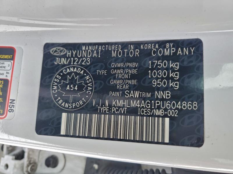 97284195 :رقم المزاد ، KMHLM4AG1PU604868 vin ، 2023 Hyundai Elantra مزاد بيع